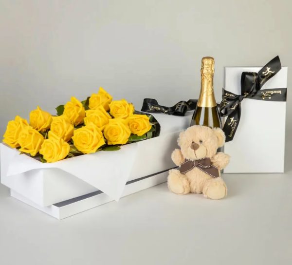 Deluxe Yellow Rose Gift set